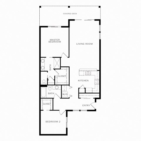 Floor plan for 2 beds, 2 baths, 1224 sqft